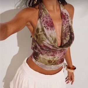 SHEIN Multicolor Halter Neck Blouse